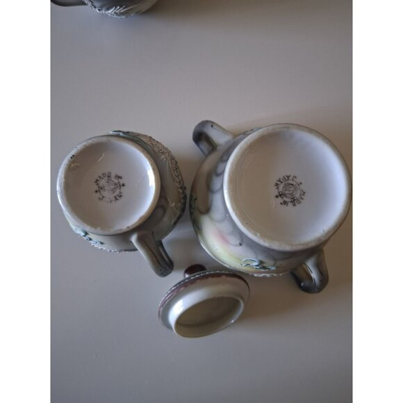 Vintage Japanese Dragon Tea Set Sugar Bowl Creamer 3 Cups  Hand-Painted Moriage - Picture 14 of 16